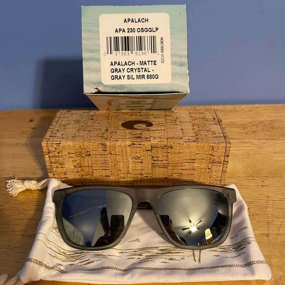 Costa Del Mar Apalach - Matte Grey Crystal w/ Grey Silver Mirror 580G
